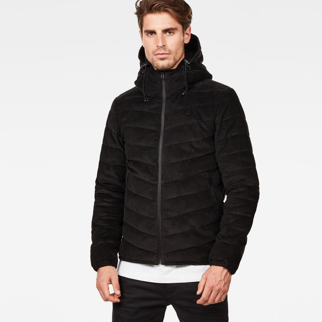 Cord hooded jacket shop