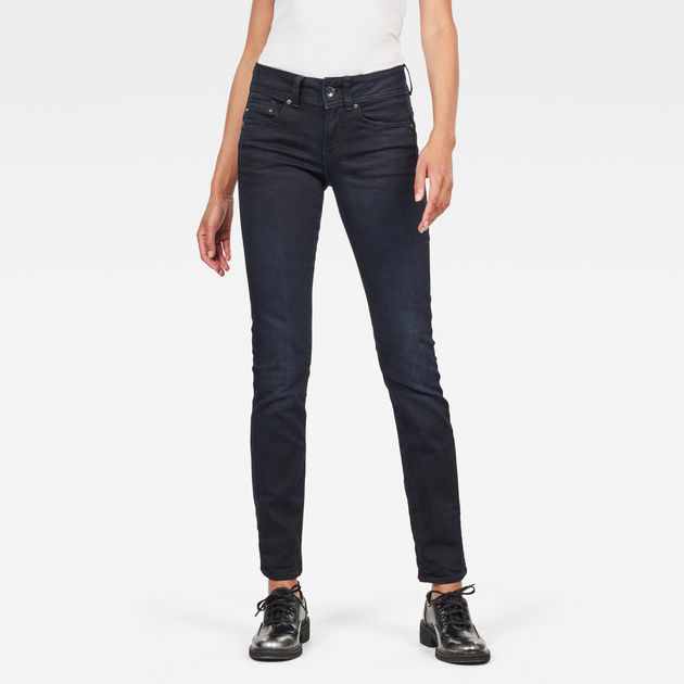 Midge Saddle Mid Waist Straight Jeans | Dark Aged | G-Star RAW®