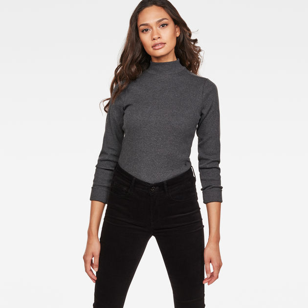 Funnel neck long sleeve top Clearance