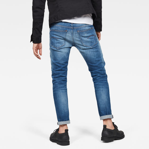 3301 slim jeans medium aged