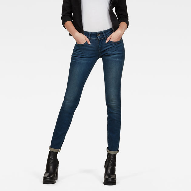 G-Star Raw Women's Midge Zip Mid Rise Skinny Fit Jeans 
