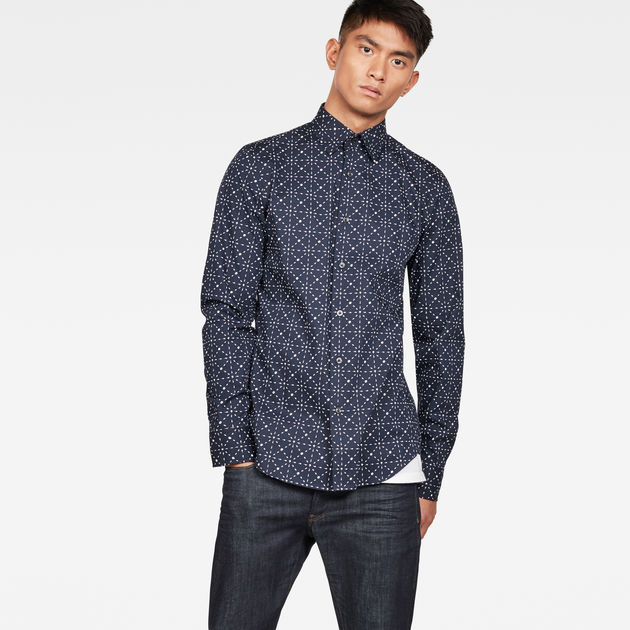 Core Super Slim Shirt Dark blue G STAR NL