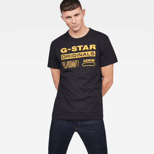 Swando Graphic Regular T Shirt Dark Black Men G Star Raw