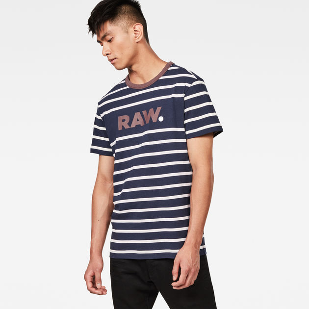 dark blue shirt with white lines