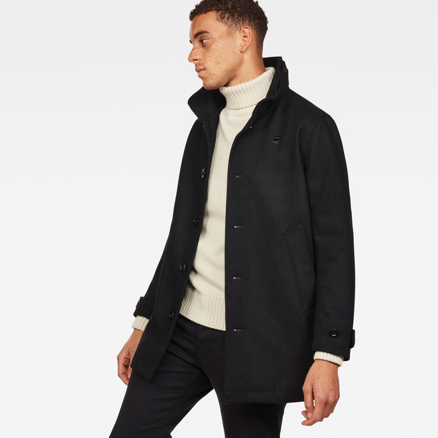 G-STAR RAW Mens Garber Empral Wool Trench Coat 