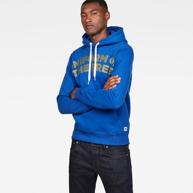 g star blue hoodie