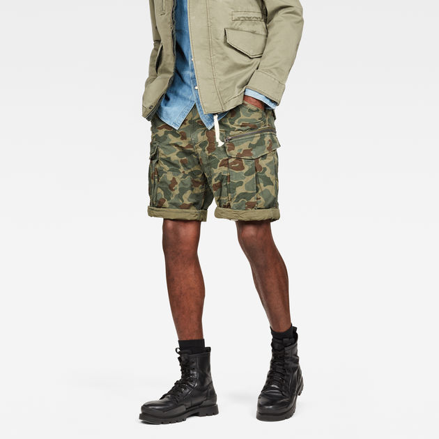 Battle Green Camo Sage G-Star Raw Rovic Relaxed Shorts 