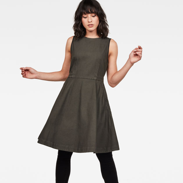 Core Fit And Flare Dress Grey G STAR CA