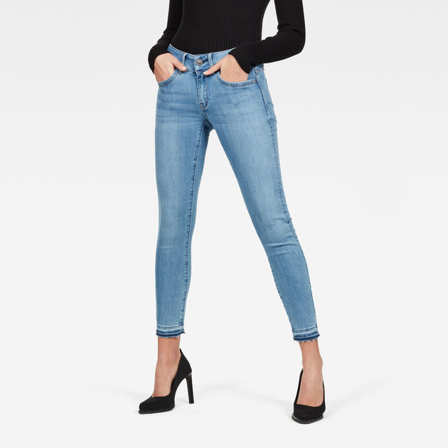 lynn mid waist skinny ripped ankle jeans