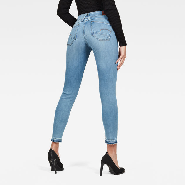 lynn mid waist skinny ripped ankle jeans