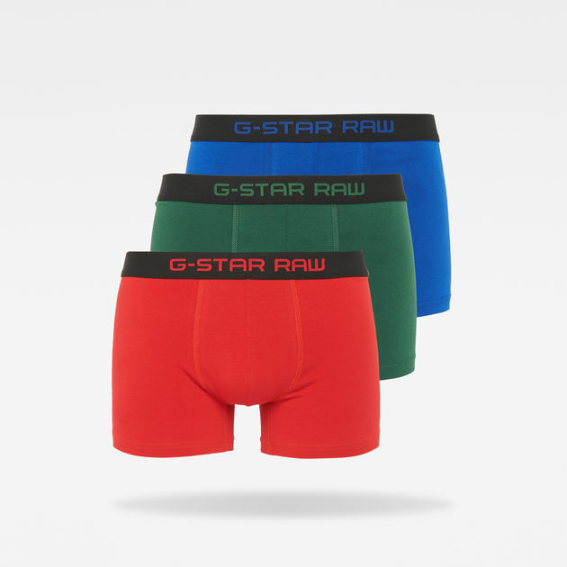 G-Star Raw Mens 3-Pairs Colors Tach Trunks Underwear