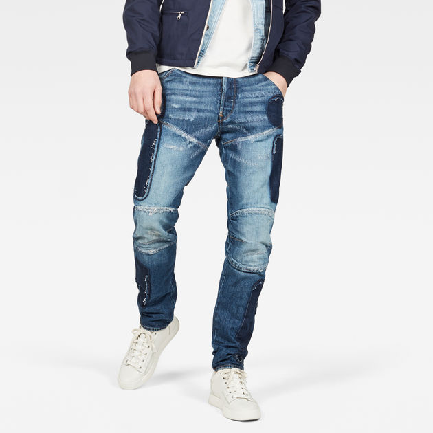 GSRR 5620 Motion 3D Tapered Red Listing Jeans | ダークブルー