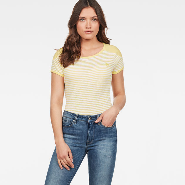 Ringer Slim T-Shirt | Yellow | G-STAR® JP