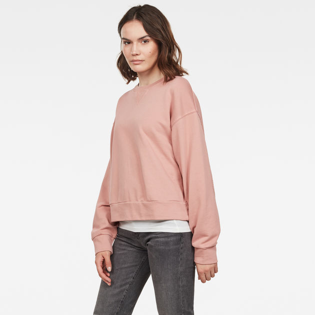 Earth Loose Round Neck Sweatshirt Dark Tea Rose G Star Raw