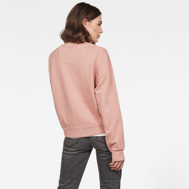 Earth Loose Round Neck Sweatshirt Dark Tea Rose G Star Raw