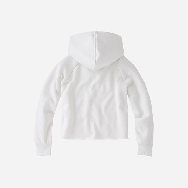 white hooded sweater