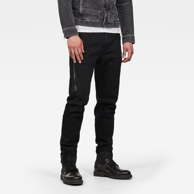 black tapered jeans