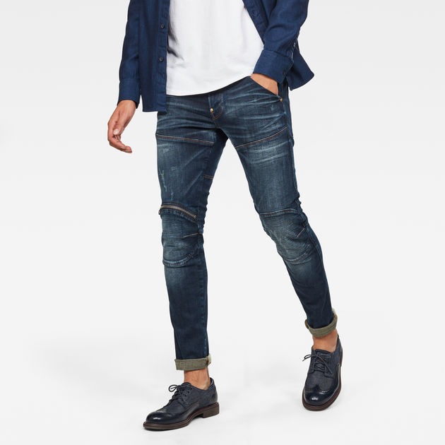 豪華 Skinny Knee Zip 3D 5620 Jeans US G-STAR® | blue Dark | パンツ