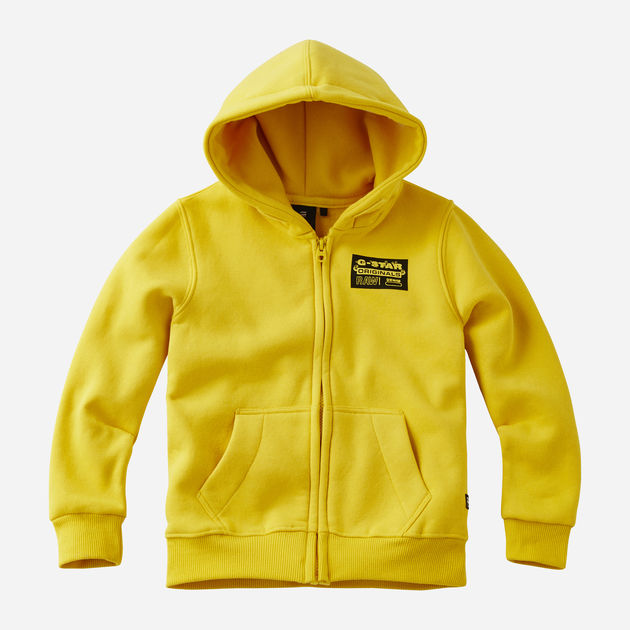 yellow hooded cardigan