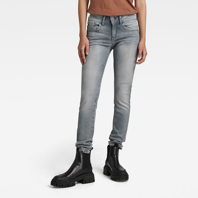 Lynn Mid Waist Skinny Jeans | Faded 