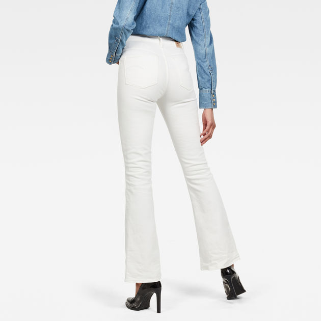 white star flare jeans