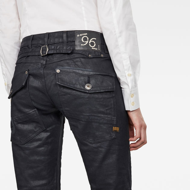 G Star Raw 96 Blue  Heritage Embro Tapered Button-Fly Jeans 