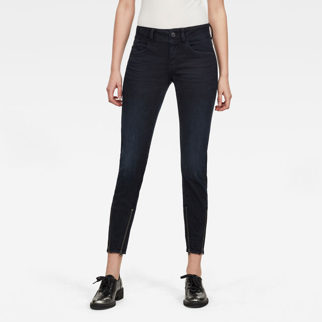 Lynn 2-Zip Mid Skinny Ankle Jeans Dark blue G-STAR® ZA