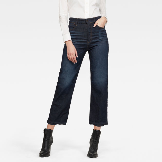 G-STAR RAW Tedie Ultra High Waist Straight Ripped Ankle C Vaqueros Mujer
