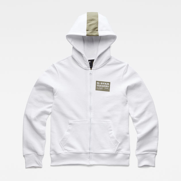 white hooded cardigan