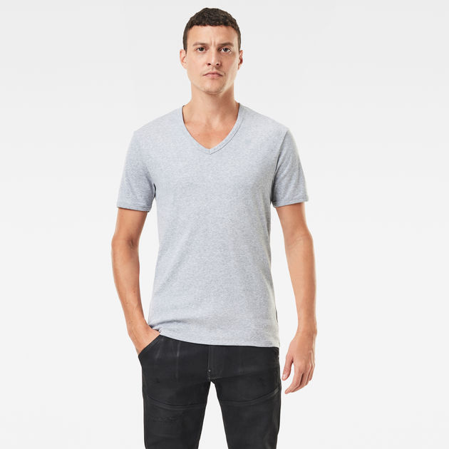 Basic V-Neck T-Shirt 2-Pack | Grey 