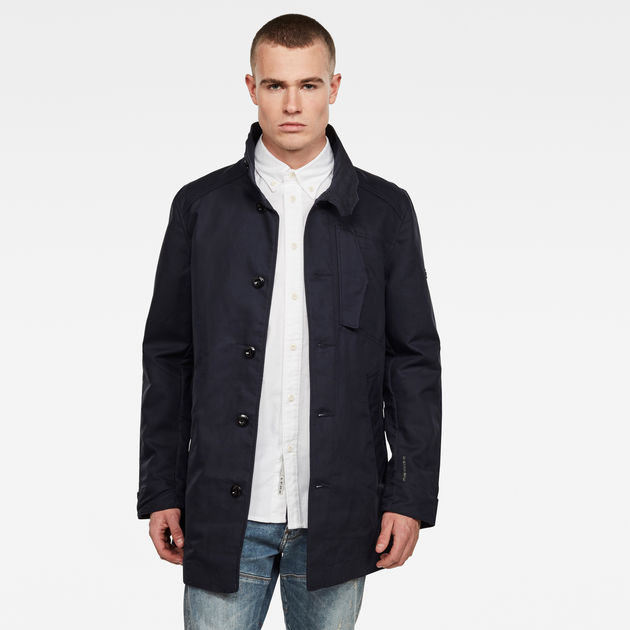 G−STAR ダークブルー コート Scutar Half Lined Trench | ダークブルー | G-STAR® JP