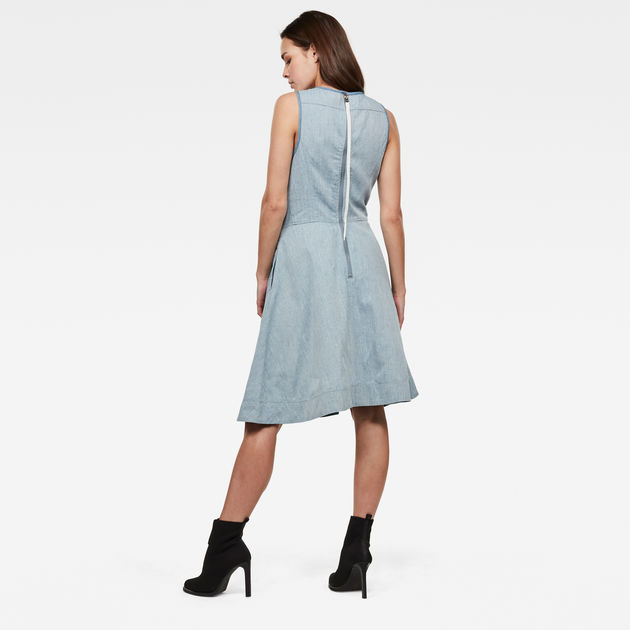 G-STAR RAW Fit and Flare Vestido Rinsed 8727/082