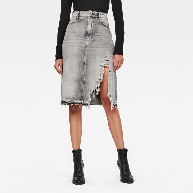 3301 A line  Midi  Ripped Edge Rok  G Star RAW 