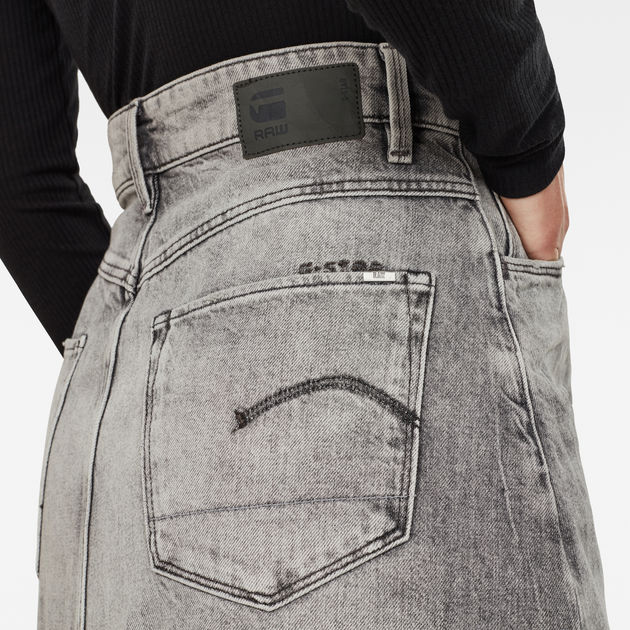 ripped jean skirt grey
