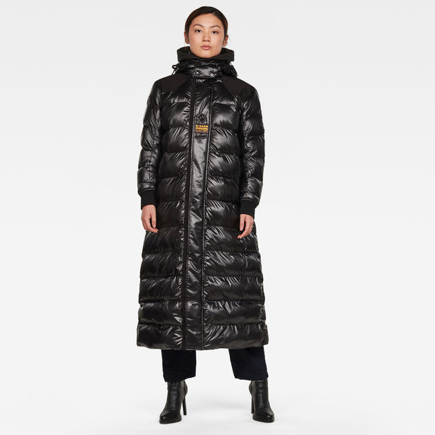Extra Long Hooded Padded Puffer Jacket 