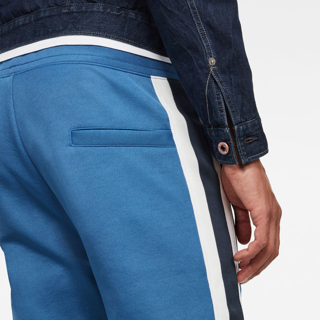 blue side stripe trousers