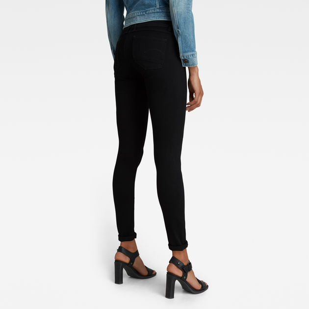black mid waist jeans