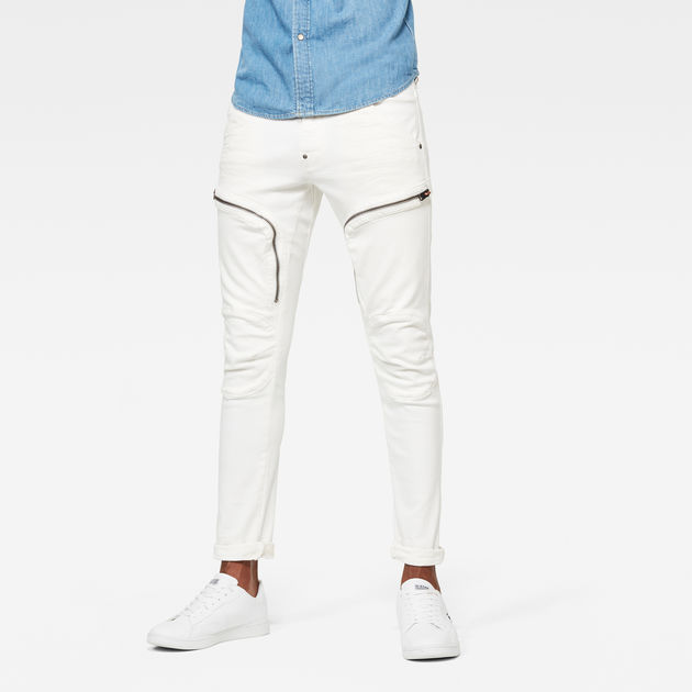 Air Defence Zip Skinny Jeans | White | G-Star RAW® US