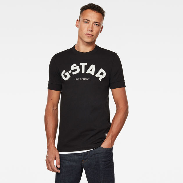Felt Applique Logo Slim T-Shirt | Black | G-Star RAW®