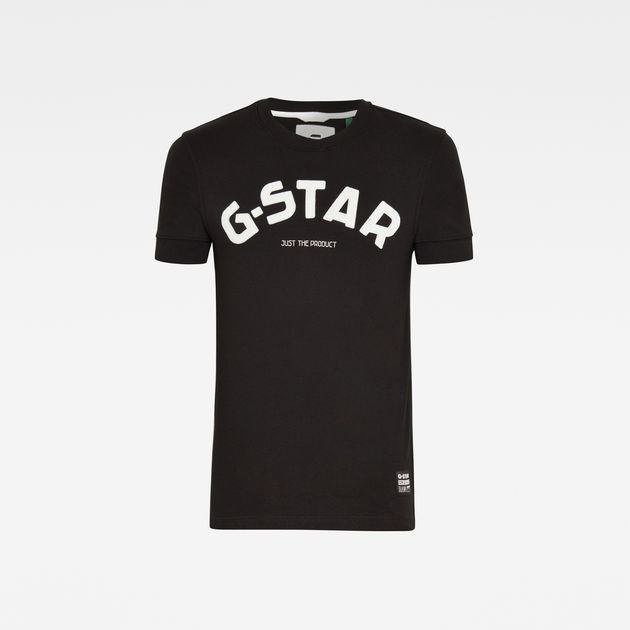 Botsing zuigen stuk Felt Applique Logo Slim T-Shirt | Black | G-Star RAW®