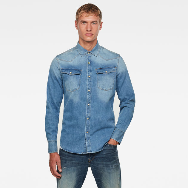 koppeling Neem de telefoon op Een evenement Slim Denim Shirt | Medium blue | G-Star RAW®