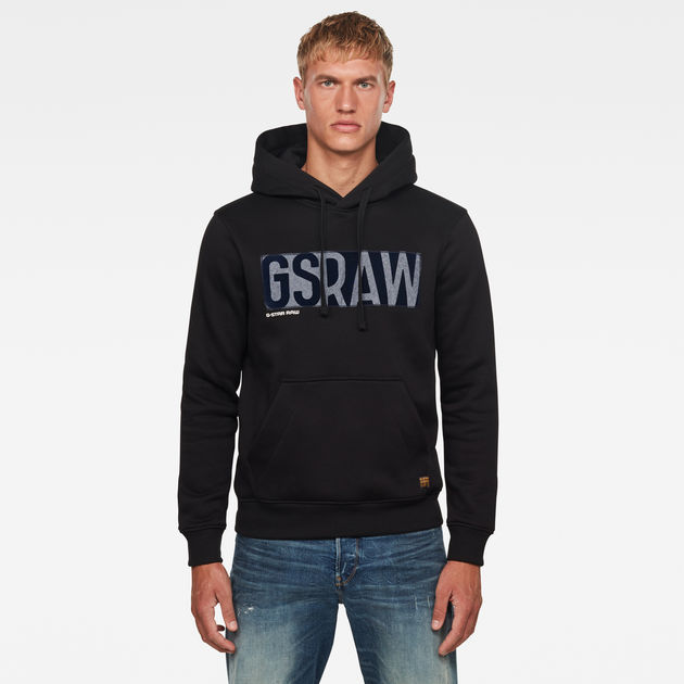 Black g star hoodie Clearance