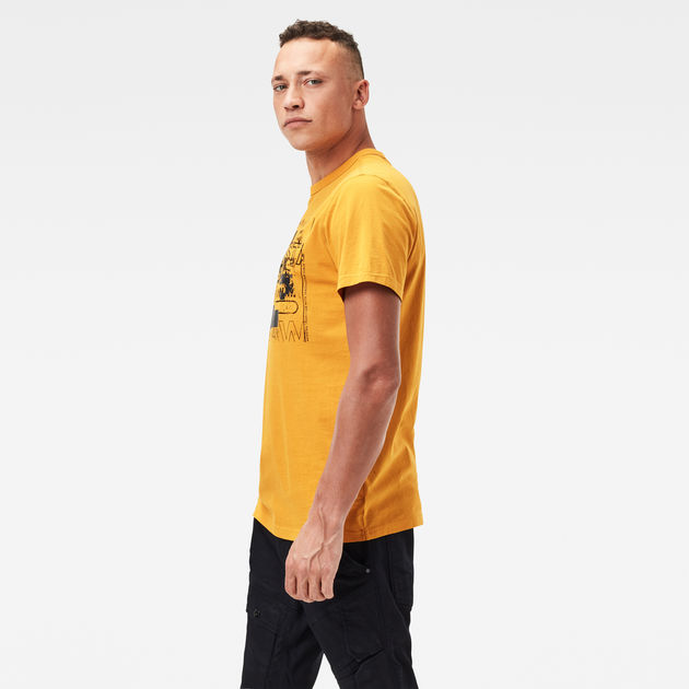 g star yellow t shirt
