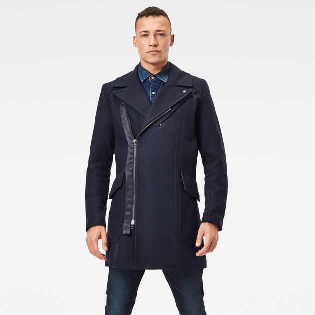 Biker wool coat best sale