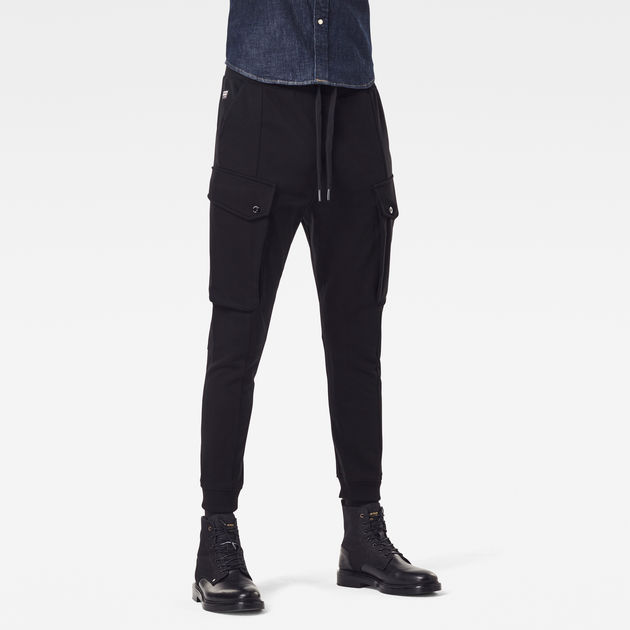 black cargo sweatpants
