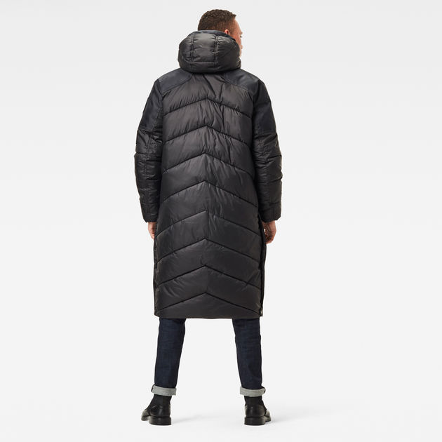 men's quilted extra long parka jacket