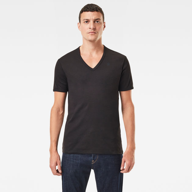 Basic V-Neck T-Shirt 2-Pack | Black | G 