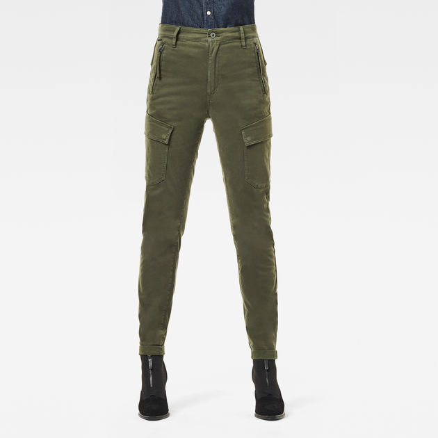 green cargo skinny pants