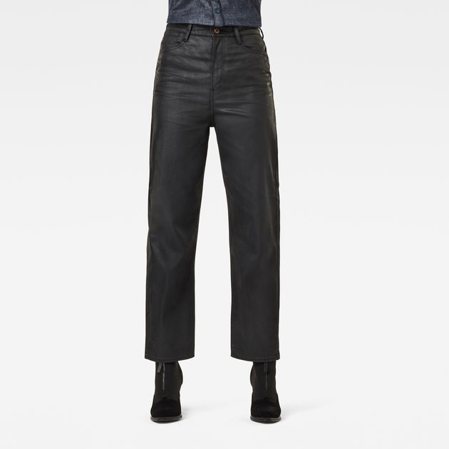 Tedie Ultra High Straight Ankle Jeans | Black | G-Star RAW® US