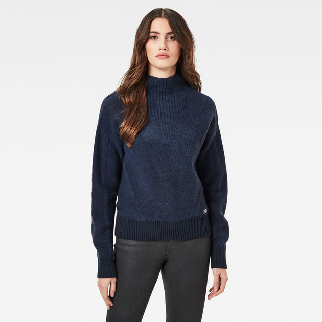 Utility Cable Mock Knitted Sweater | ダークブルー | G-Star RAW® JP